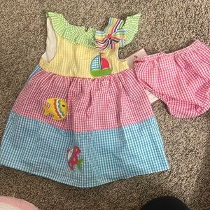 Rainbow smocked dress